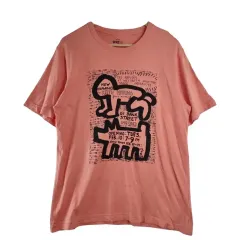UNIQLO(ユニクロ) コラボ オーバーサイズ コーラル 半袖 Tシャツ L コットン 100 %