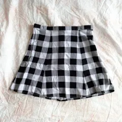 American Apparel(アメリカンアパレル) ルル スカート ギンガムチェック チェック 黒 ミニ ハイウエスト ヴィンテージ ピンター