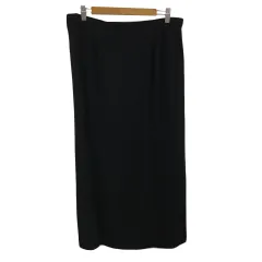 レマロン remalon スカート タイト ロング ウエストゴム 無地 黒 ブラック