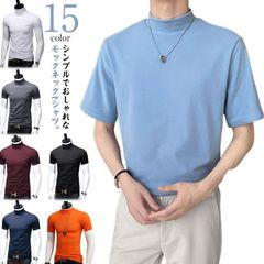 メンズ 半袖 Tシャツ ハイネック カットソー 無地tシャツ 夏 ハイネックtシャツ ティーシャツ 半袖 トップス 無地 ゴルフウェア カジュアル 大きいサイズ 全15色#jzxd1862