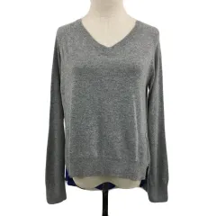 ビーミングバイビームス B:MING LIFE STORE by BEAMS セーター ニット プルオーバー Vネック 切替 レイヤード風 スリット メランジ 無地 アルパカ混 長袖 グレー 青 ブルー