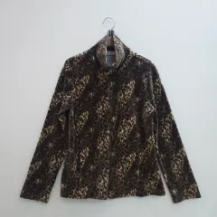 USA ヴィンテージ レオパード ジップアップカーディガン