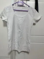 Uネック 基本 白 半袖T ベーシックカットソー