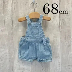 ap10474 OBAiBi オバイビ BABY ベビー オーバーオール 60 6M 68cm ライトブルー ブルー 青 デニム リボン 前ボタン 短パン 6ヶ月 OBAÏBIのサムネイル