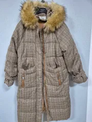 チェック オーバーサイズ ダウン ロングコート フリー