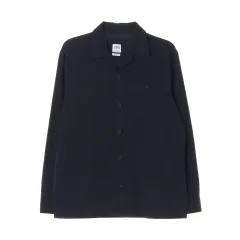 M ZARA(ザラ) 黒 パターン オープンカラー リラックスフィット ポケット 長袖 シャツ