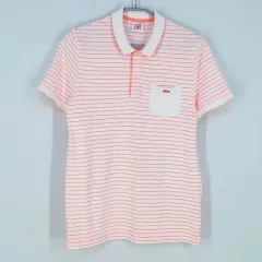 LACOSTE(ラコステ) メンズ 蛍光ストライプ スリムフィット ポロシャツ 白 96 （ HU38511 ）