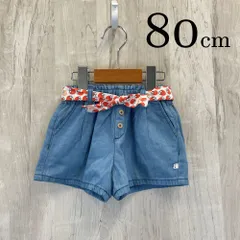 ap10478 OBAiBi オバイビ BABY ベビー パンツ 80 18M 80cm ライトブルー ブルー デニム ショート リボン イチゴ柄 前ボタン 18ヶ月 OBAÏBIのサムネイル