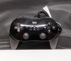 T【HY】【動作品】ニンテンドー 純正 Wii クラシックコントローラー PRO プロコン 有線コントローラー RVL-005 クロ ブラック 拡張コントローラー[ゆうパケット発送、送料無料]
