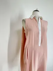 有名な路線 ／ ノースリーブシャツ ピンクノースリーブブラウス j