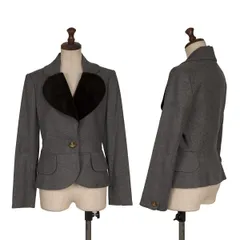 ヴィヴィアンウエストウッド レッドレーベルVivienne Westwood Red Label ベロアカラーウールラブジャケット グレー2のサムネイル