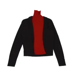 ジャンポールゴルチエ クラシックJean Paul GAULTIER CLASSIQUE リブタートルネック切替ジャケットルックプルオーバートップス 黒赤48のサムネイル