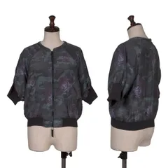 カミングスーンCOMING SOON シルクフラワープリント半袖ジップブルゾン 紫他40のサムネイル