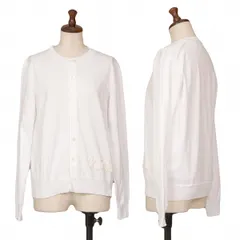 トリココムデギャルソンtricot COMME des GARCONSコットン裾ロゴニットパッチカーディガン 白Mのサムネイル