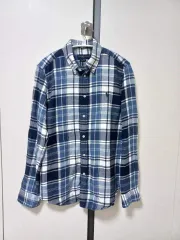 55 ) ポロラルフローレン ブルーチェックシャツ レディース l