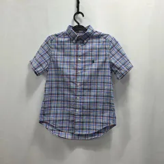 0035 ラルフ ローレン キッズ チェック シャツ M ( 10 ー 12 三)