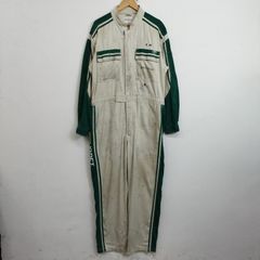 TOYOTA Toyopet Tecno Toyota Technocraft Coveralls All-in-One Color Block Long Sleeve Used Clothing Corporate Auto Workwear White Green 3L C804
