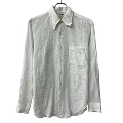 Arrow 長袖 ストライプシャツ M ホワイト ボタン 胸ポケット ストライプ柄 長袖シャツ トップス 春物 a803-6314