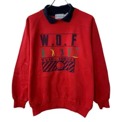 FORENZA スウェット トレーナー M レッド プルオーバー ビッグプリント ゴルフ ラグラン トップス 秋物 a803-6317