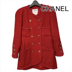 美品❣️シャネルCHANEL赤いテーラードジャケット キラキラ クリスマス 