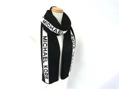 ■新品■未使用■ MICHAEL KORS マイケルコース アクリル100％ マフラー ストール 防寒具 レディース メンズ ブラック系 DG9369のサムネイル