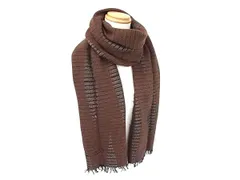 HUGO BOSS ヒューゴボス ウール×シルク マフラー ストール ショール 防寒具 メンズ ブラウン系 DI1002のサムネイル