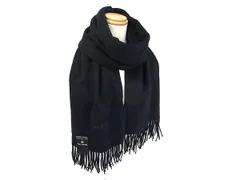 ■美品■ Guy Laroche ギラロッシュ カシミヤ100％ 大判 マフラー ストール ショール メンズ レディース ブラック系 DM1173のサムネイル