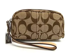 ■美品■ COACH コーチ シグネチャー キャンバス×レザー ミニ マルチポーチ マルチケース 小物入れ  ブラウン系 DM2655