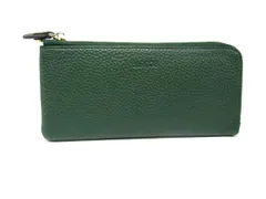 ■美品■ BARCOS バルコス レザー L字ファスナー 財布 ウォレット 札入れ レディース メンズ グリーン系 DM2844