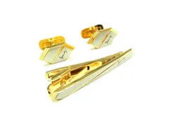■美品■ GIVENCHY ジバンシィ カフス カフリンクス タイピン アクセサリー 2点セット ゴールド系×シルバー系 DM2968のサムネイル