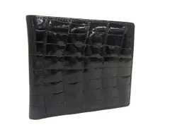 ■極上■本物■美品■ クロコダイル 二つ折り 財布 ウォレット 小銭入れ 札入れ メンズ ブラック系 DM4345
