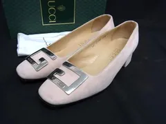 GUCCI グッチ スエード ヒール パンプス 表記サイズ 36 1/2 (約23.5cm) 靴 シューズ レディース ピンクベージュ系 DM5294