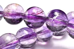 【１点物】透明感抜群！ スーパーセブンアメジスト　7.5mm　ブレスレット パワーストーン 天然石 _MC6888