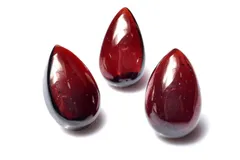 【１点物】透過性あり◇まろやか光沢 ガーネット　16x9-10mm　ドロップ 3個セット ルース パワーストーン 天然石 _PD784
