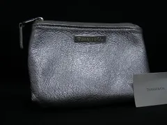 TIFFANY＆Co ティファニー レザー ポーチ マルチケース 小物入れ レディース シルバー系 DM5496