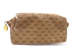 GUCCI オールドグッチ 039･416･0193 ヴィンテージ マイクロGG PVC ポーチ マルチケース 小物入れ レディース ブラウン系 DM5532