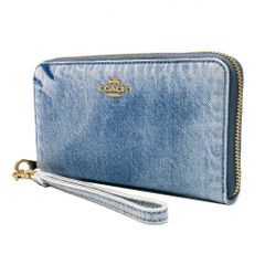 COACH デニム 長財布 ロングウォレット ストラップ付 CEC21 - メルカリ