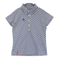 サイズ：M LE COQ GOLF ルコックゴルフ  半袖ポロシャツ 総柄 ホワイト系 [240101636394] ゴルフウェア レディース ストスト