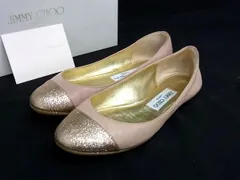 ■美品■ JIMMY CHOO ジミーチュウ レザー×グリッター パンプス 表記サイズ 35 1/2 (約22.5cm) 靴 シューズ ピンク系 DM5335
