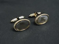 ■極美品■ BURBERRY バーバリー カフリンクス カフスボタン アクセサリー ビジネス 紳士 メンズ ゴールド系 DM5658のサムネイル