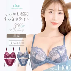 新品★未使用 C85 ~ C95 脇高 大きいサイズ ブラジャー ショーツ セット B85 - F100 (J-5323-ef)[メール便不可]【ブラジャー アンダー100 下着 レディース Fカップ グラマー 上下セット】