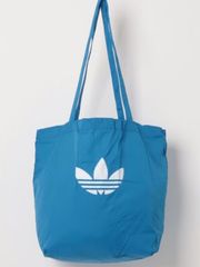 adidas 薄手リップストップナイロンの小さく畳めるトートバッグ ブルー