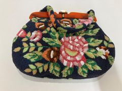 和装【 刺繍 ビーズバッグ 】がま口 ビーズバッグ ハンドバッグ がま口 ビーズ刺繍 花柄 カラフル 和装