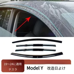送料無料 テスラ モデルY (Tesla Model Y) 2019-2024 年式 用 ウインドデフレクター ウインドバイザー ドアバイザー 雨避け 防風 日除け 外装 ドレスアップ カスタムパーツ PP素材 艶ありブラック 左右セット おしゃれ かっこいい