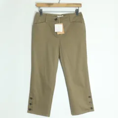 【美品】スキャパ★シンプルで上品♪ クロップドパンツ サイズ38 カーキブラウン系 z18896