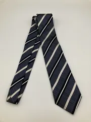 COMME CA ISM コムサイズム ネクタイ ネイビー ストライプ柄