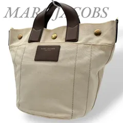 【B5057】 MARC JACOBS マークジェイコブス ハンドバッグ キャンバス レザー スナップボタン アイボリー ステッチ ポケット