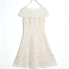 タダシショージ　シンメトリー総レースワンピース　刺繍　グリーン　2 タダシショージ シンメトリー総レースワンピース 刺繍 グリーン 2