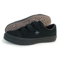 新品 23.0～25.0cm コンバース CONVERSE スニーカー メンズ レディース ローカット ワンスター スエード V-3 ブラックモノクローム ベルクロ ベルトタイプ ONE STAR SUEDE V-3
