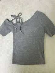 アシンメトリー オフショルダー 半袖T